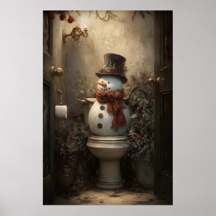 Bonhommes de neige de Noël sur impression de toile