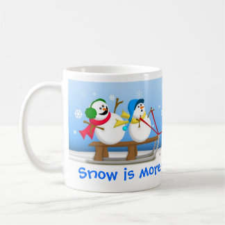 Bonhommes de neige Sledding la tasse