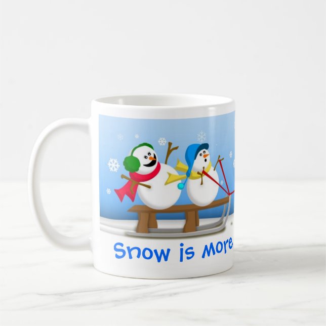 Bonhommes de neige Sledding la tasse (Gauche)