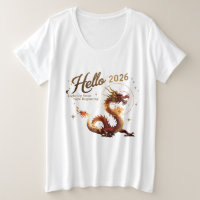 Bonjour 2026 T-Shirt pour femmes grande taille Dra