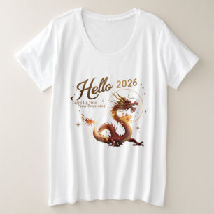 Bonjour 2026 T-Shirt pour femmes grande taille Dra