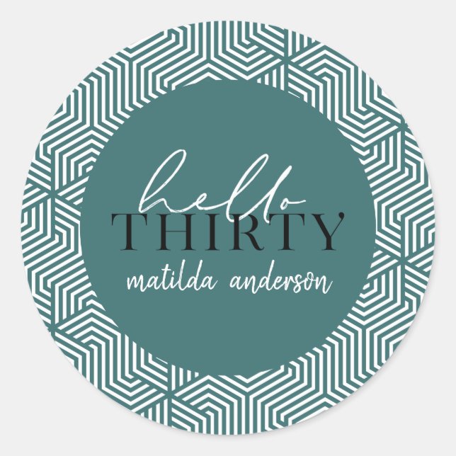 Bonjour 30e anniversaire autocollants (Devant)