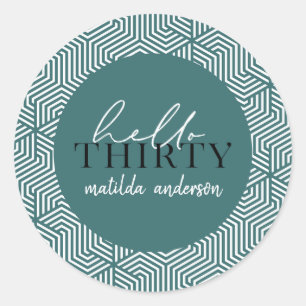 Bonjour 30e anniversaire autocollants