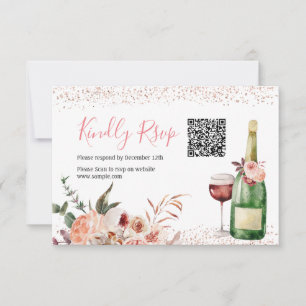 Bonjour à l'amour Fête des mariées rose QR carte R
