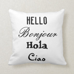 Bonjour au revoir coussin de langue