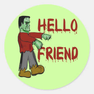 Bonjour autocollant de Frankenstein Halloween
