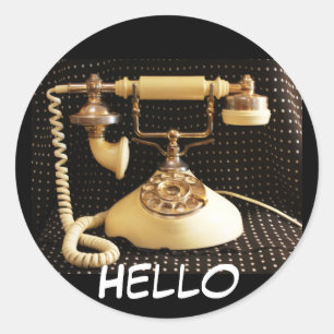 Bonjour, autocollants de téléphone Vintages