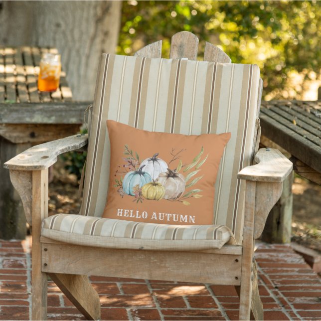 Bonjour Automne Citrouilles d'aquarelle Coussin ex (Chaise)