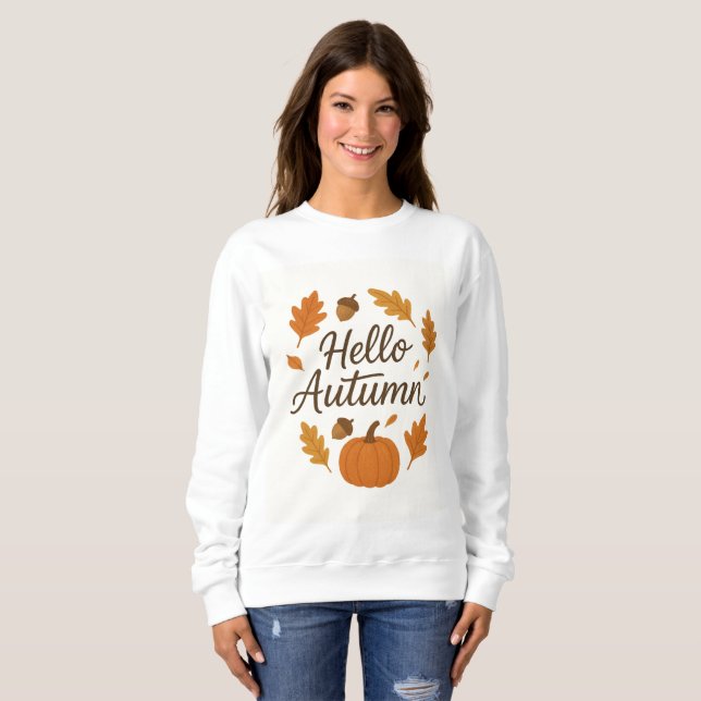 Bonjour Automne Cosy Sweatshirt Automne | Citrouil (Devant entier)