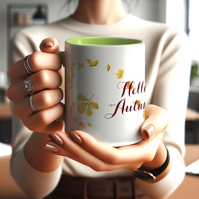 Bonjour automne érable feuille Coffee MUG (Créateur téléchargé)