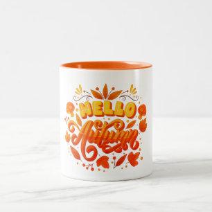 Bonjour Automne Feuilles d'Automne Mug à Café Co