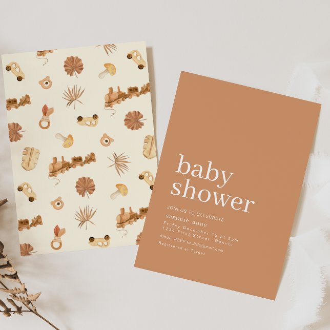 Bonjour Baby Boho Style Baby shower Invitation (Créateur téléchargé)