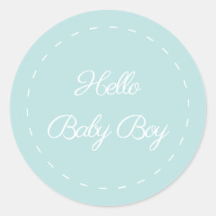 Bonjour Baby Boy Classic Round Sticker