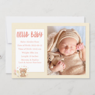 Bonjour Baby Faire-part de naissance Card