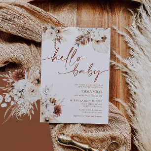 Bonjour Baby Invitation Terme Pampas Baby shower