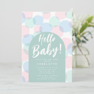 Bonjour Baby Pois Baby shower Invitation