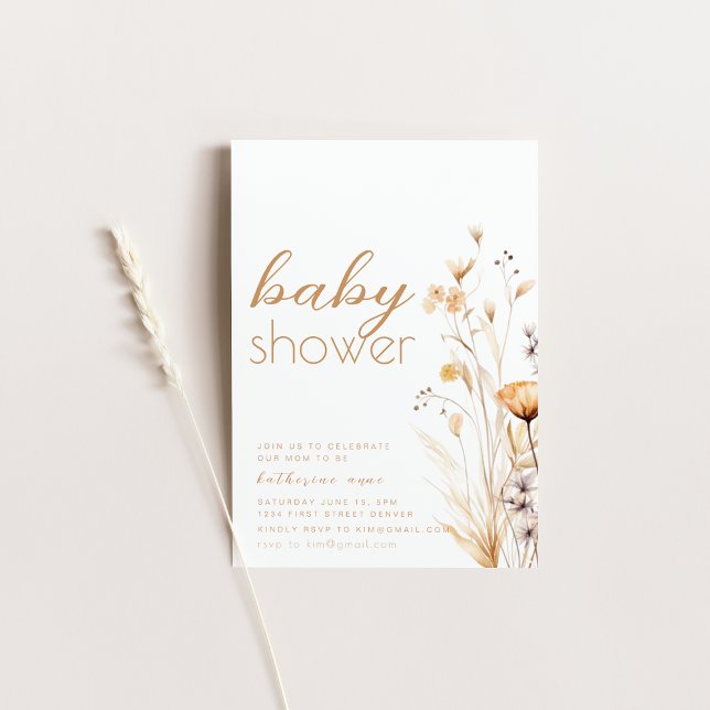 Bonjour Baby shower  Modèle Invitation White (Créateur téléchargé)