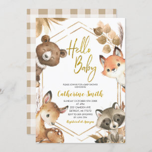 Bonjour Baby Woodland Baby shower Invitation