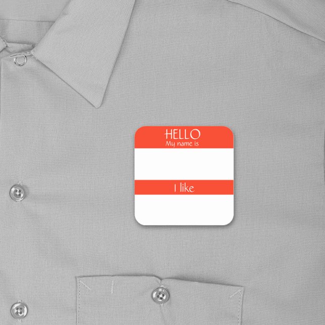 Bonjour Badge Autocollant Nom Drôle Humour Soirée (Créateur téléchargé)