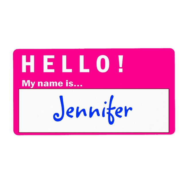 Bonjour Badge Nom Badge Étiquettes (Devant)