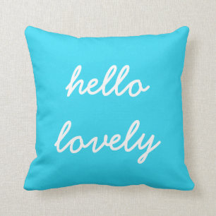 Bonjour beau coussin bleu