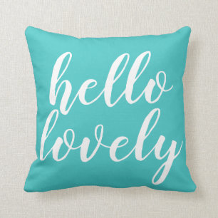 Bonjour beau coussin de turquoise