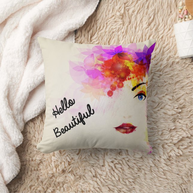Bonjour Beau Coussin Visage Fille Floral (Couverture)
