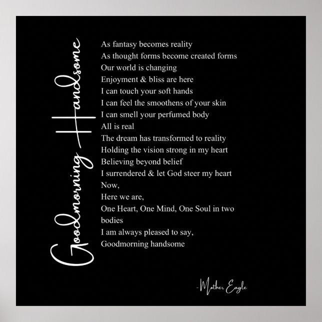 Bonjour beau poème d'amour poster d'art mur (Devant)