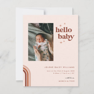Bonjour Bébé   Annonce de naissance rétro boho