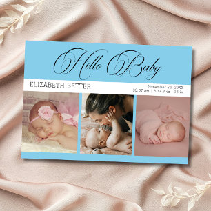 Bonjour Bébé Bleu Ciel Trois Photos Bébé Merci