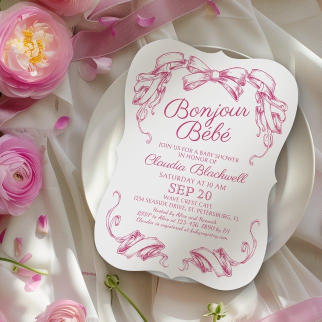 Bonjour Bebe French Baby Shower Invitation (Créateur téléchargé)