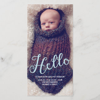 Bonjour bébé garçon Faire-part de naissance modern