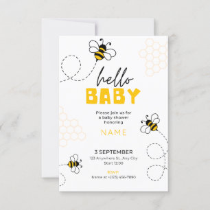 bonjour bébé, invitation à une baby shower avec un