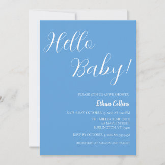 Bonjour Bébé ! Invitation pour une baby shower ble