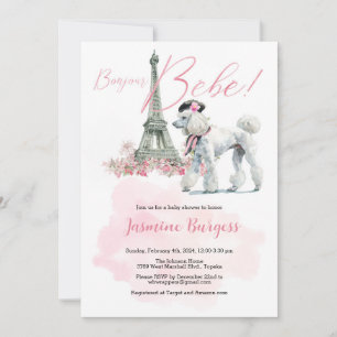 Bonjour Bebe Paris Baby shower Invitation