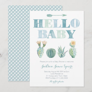Bonjour Bébé Prickly Pear cartes pour Baby shower