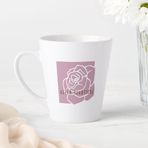 Bonjour Belle - Mug Latte Rose Rose Moderne Chic