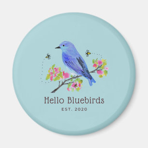 Bonjour Bluebird Magnet - Bleu