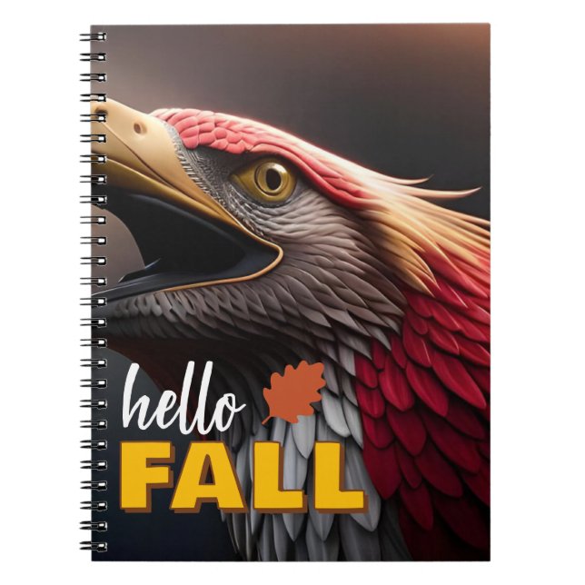 Bonjour Cahier de notes Oiseau Fantastique d'Autom (Devant)