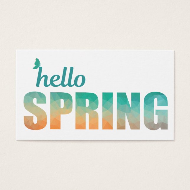 Bonjour carte de vert printemps à orange. (Devant)