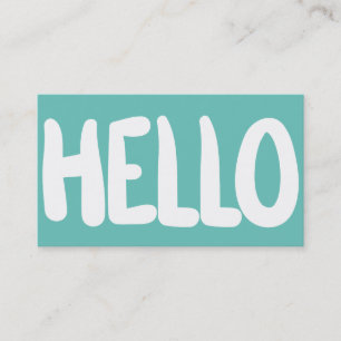 Bonjour carte de visite lumineux turquoise
