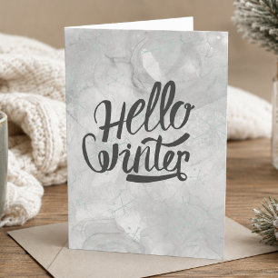 Bonjour Carte de Vœux Flocon de Neige d'Hiver