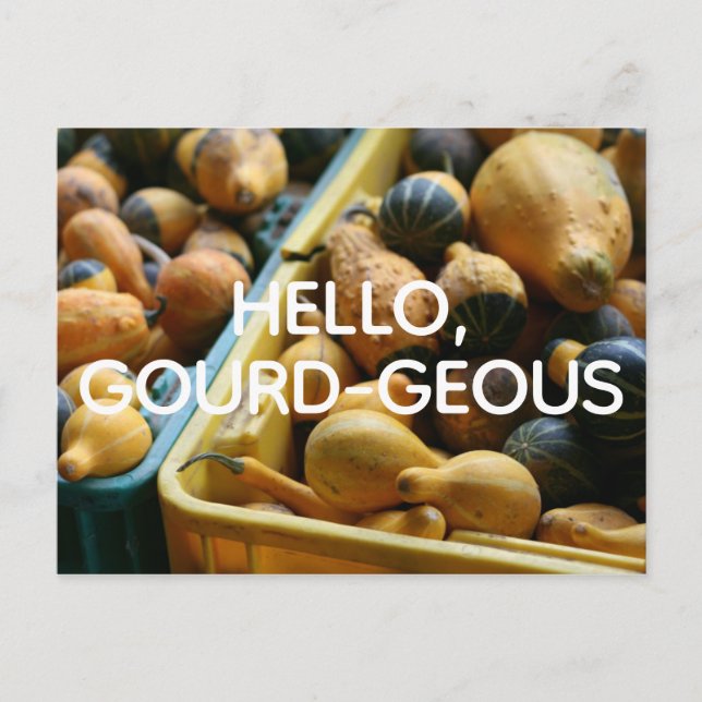 Bonjour, Carte postale gourde (Devant)