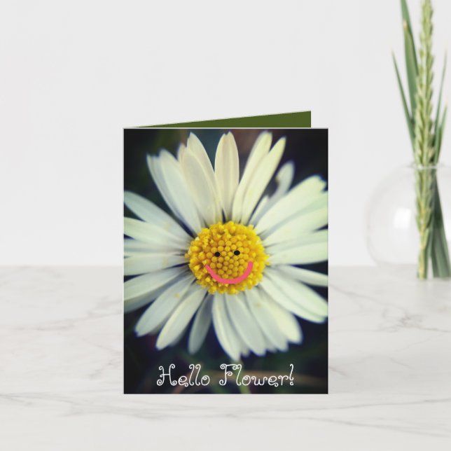 Bonjour carte vierge personnalisable Fleur (Devant)