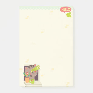 Bonjour chat 4 x 6 notes de post-it