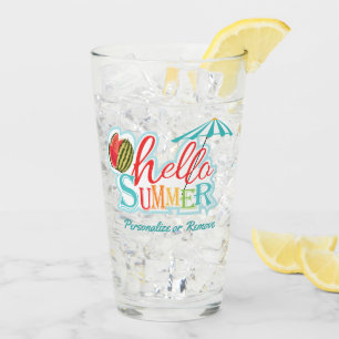 Bonjour Citation été Plage Verre Verre Tumbler