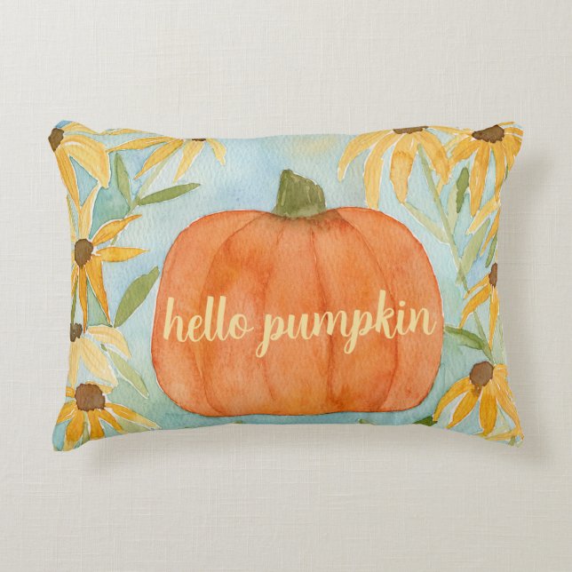 Bonjour Citrouille Automne Coussin Automne Pillow  (Devant)