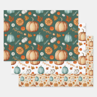 Bonjour Citrouille Enveloppement Papier Plat Feuil