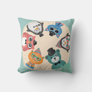 Bonjour ! Coussin Cercle d'amis animaux