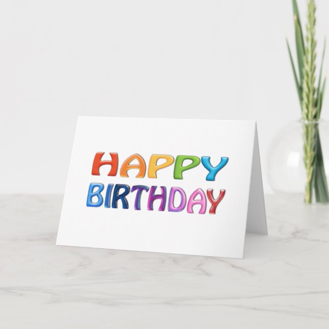 BONJOUR D'ANNIVERSAIRE 3D comme une carte de voeux (Devant)